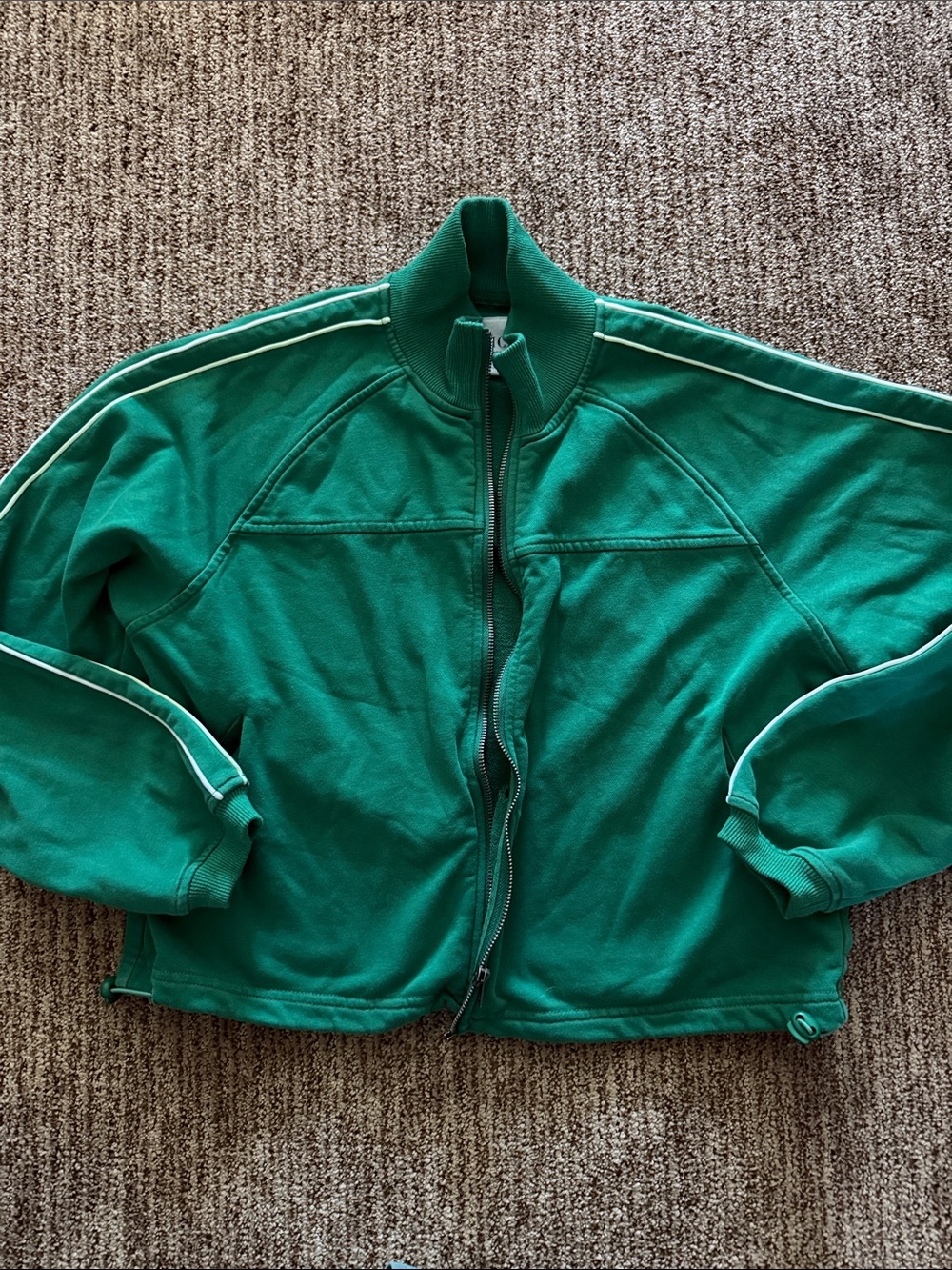 Vici sport Emerald Green Track Jacket with White Piping